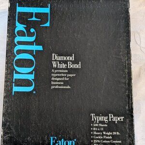 VTG Eaton Diamond White Typing Paper 25% Cotton Fibre 8.5 x 11 Box 75% Full 500